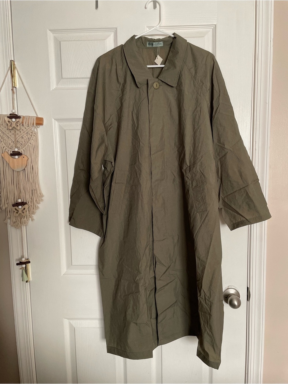 Vintage NWT Radiosonde 8255 Lightweight Olive Green Trench Coat